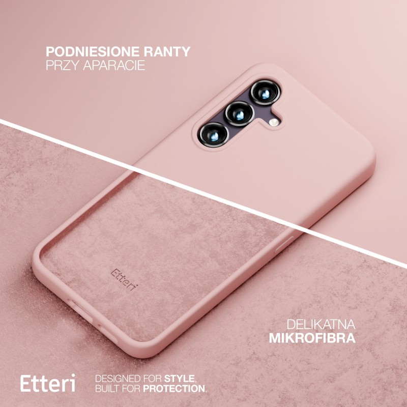 Оверлей Etteri Silicone Mag за Samsung Galaxy S25 Edge, светло розов