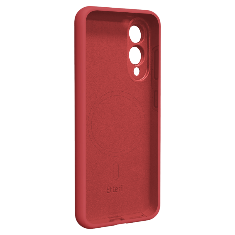 Оверлей Etteri Silicone Mag за Samsung Galaxy S25 Edge, малинов
