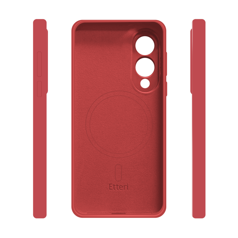 Оверлей Etteri Silicone Mag за Samsung Galaxy S25 Edge, малинов