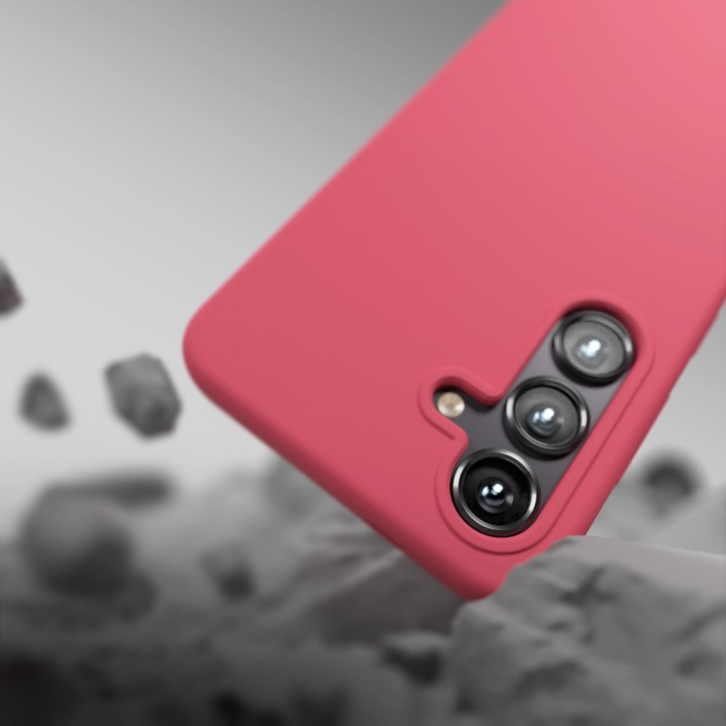 Оверлей Etteri Silicone Mag за Samsung Galaxy S25 Edge, малинов