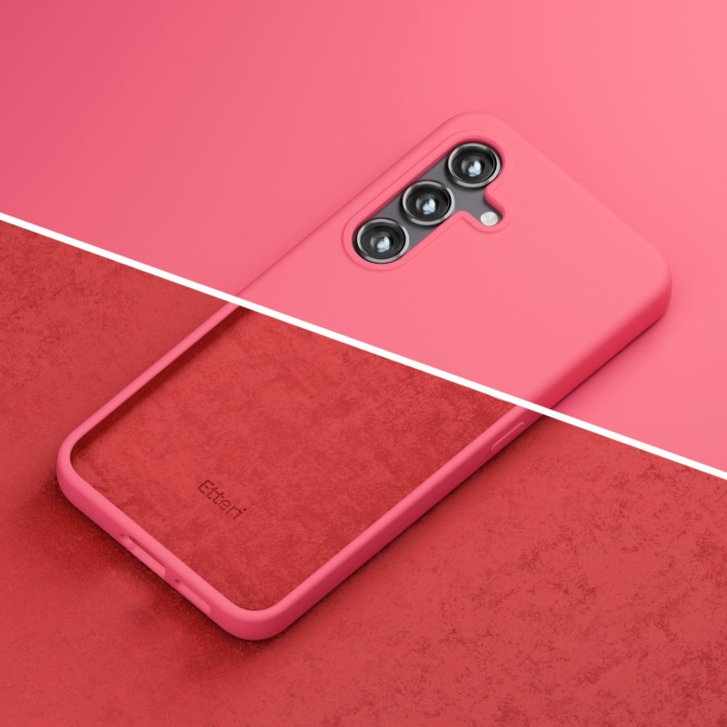 Оверлей Etteri Silicone Mag за Samsung Galaxy S25 Edge, малинов