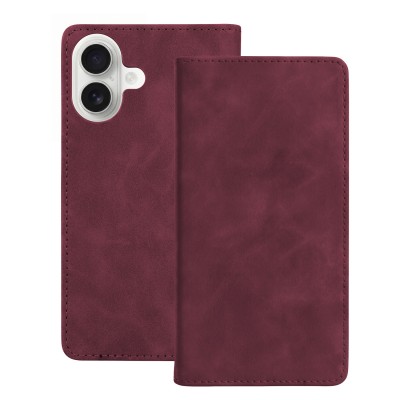 Калъф Smart Suede за iPhone 16 6.1" бордо