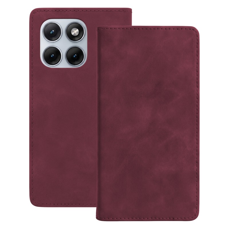 Калъф Smart Suede за Motorola Edge 70 Fusion, бордо