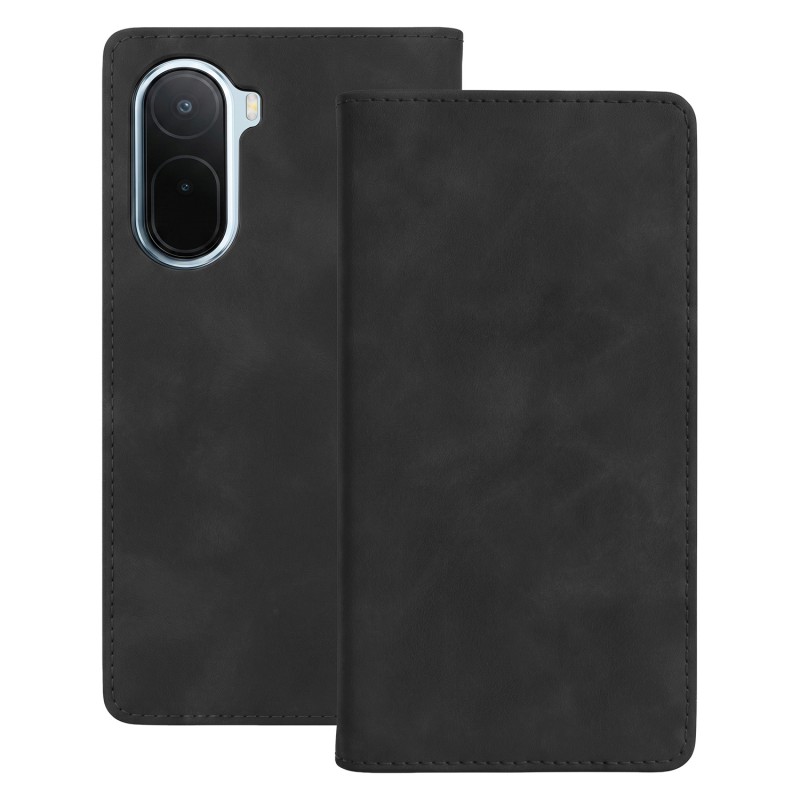 Калъф тип тефтер Smart Suede за Xiaomi Redmi A7 Pro 4G / Redmi A7 Pro 5G черен