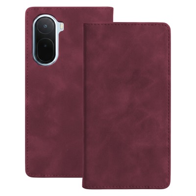 Калъф тип тефтер Smart Suede за Xiaomi Redmi A7 Pro 4G / Redmi A7 Pro 5G бордо