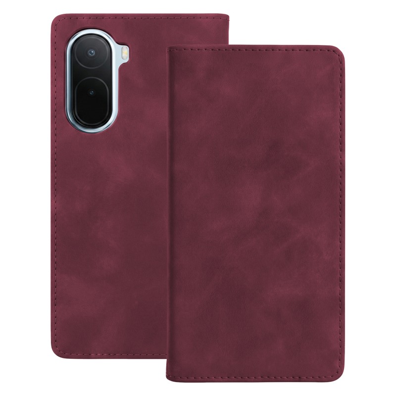 Калъф тип тефтер Smart Suede за Xiaomi Redmi A7 Pro 4G / Redmi A7 Pro 5G бордо