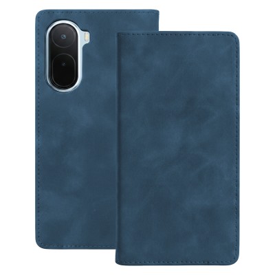 Калъф тип тефтер Smart Suede за Xiaomi Redmi A7 Pro 4G / Redmi A7 Pro 5G тъмносин