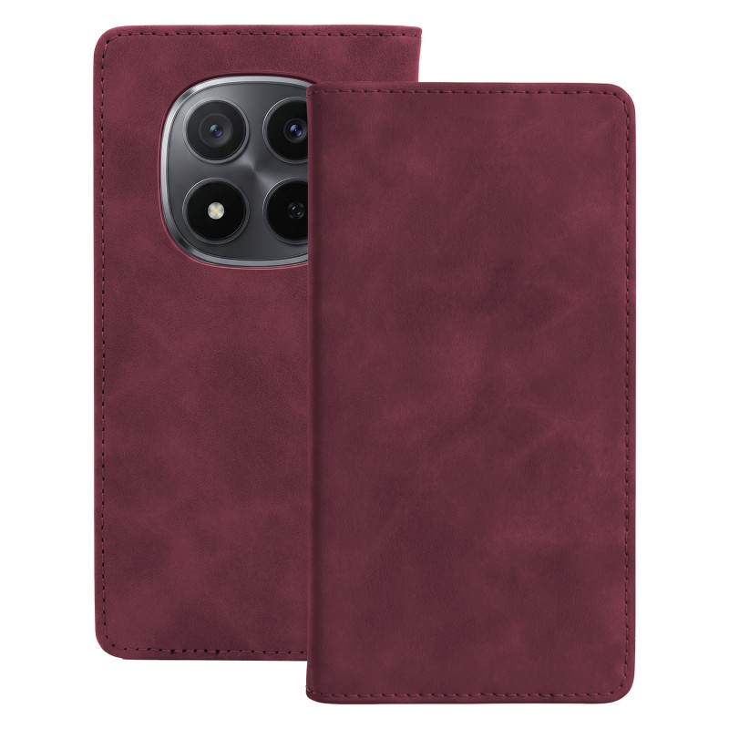 Калъф Smart Suede за Xiaomi Redmi Note 15 Pro Plus 5G бордо