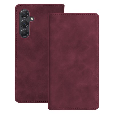 Калъф тип тефтер Smart Suede за Samsung Galaxy A55 5G бордо