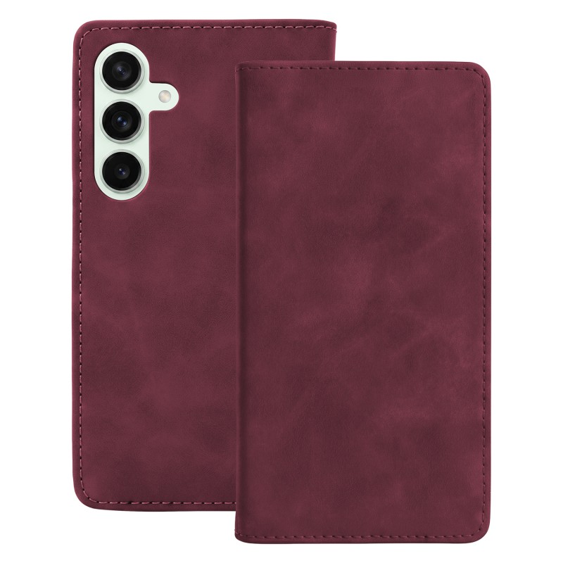 Калъф Smart Suede за Samsung Galaxy S24, бордо