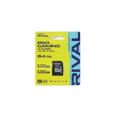 Goodram karta pamięci Rival M2AA Micro SDXC 64GB UHS-I U3 A2 V30 170 / 120 MB/s