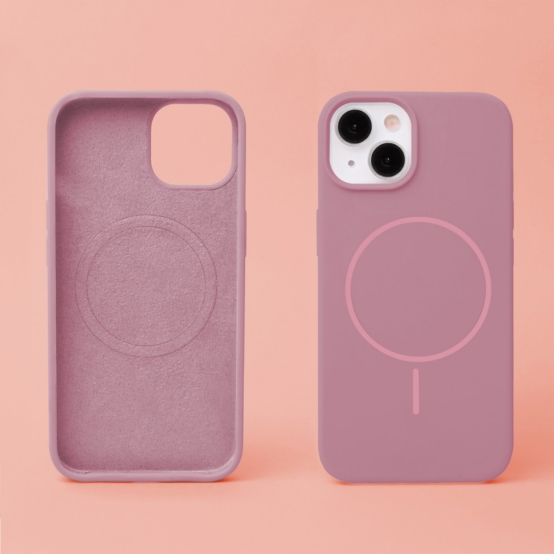 Силиконов кейс Thin Mag за iPhone 16 6.1" rose
