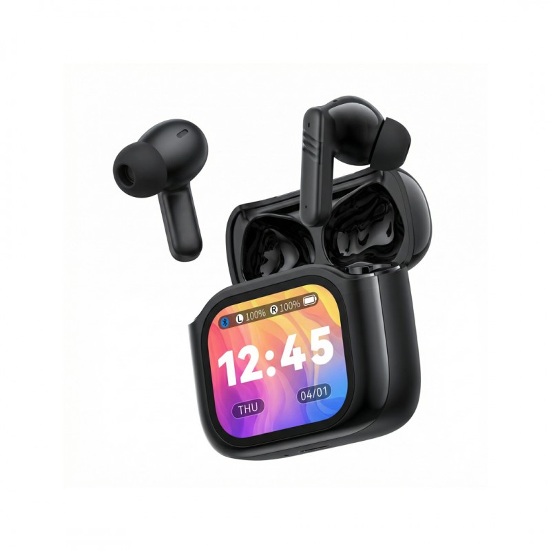 XO Bluetooth слушалки X50 TWS LCD черни ANC + ENC двоен микрофон