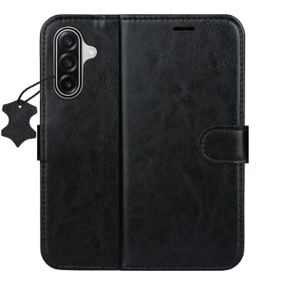 Кожен калъф Smart Luxe за Samsung Galaxy S25 FE черен