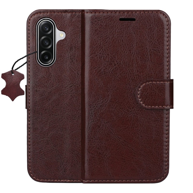 Кожен калъф Smart Luxe за Samsung Galaxy S25 FE кафяв