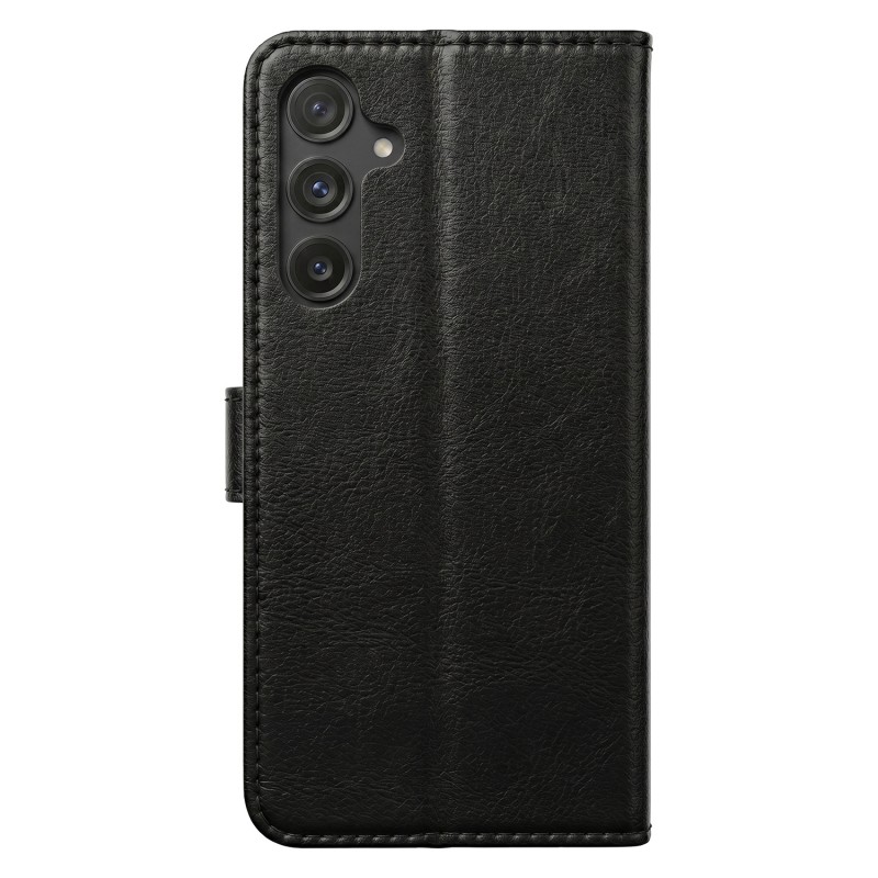Кожен калъф Smart Luxe за Samsung Galaxy S25 FE черен