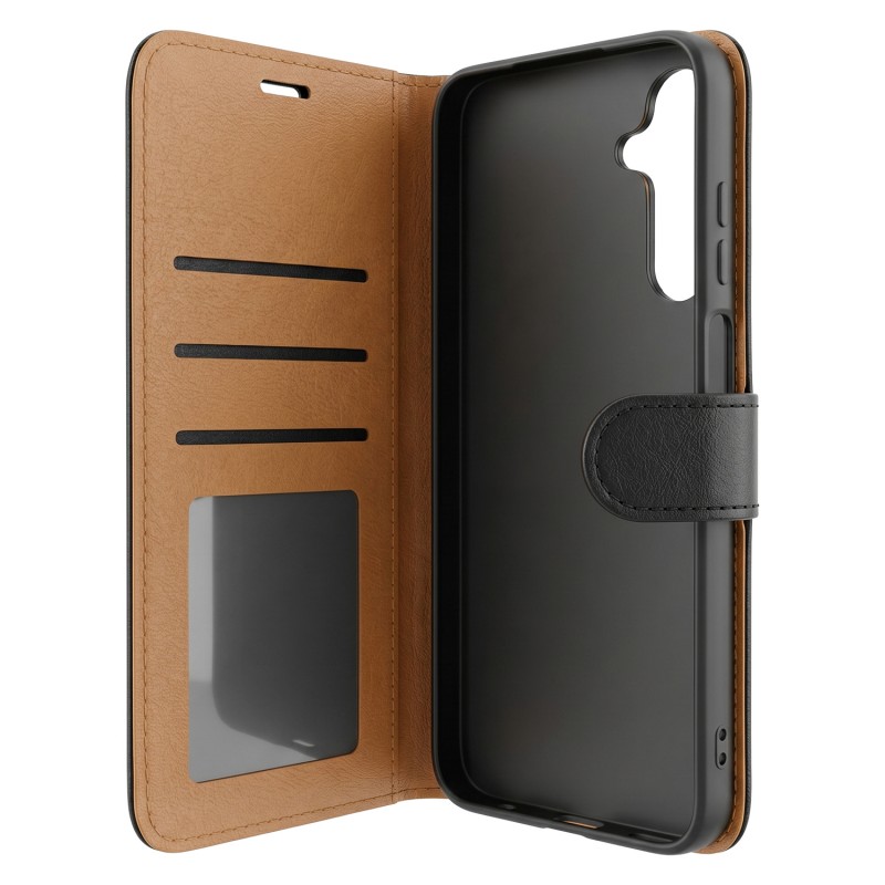 Кожен калъф Smart Luxe за Samsung Galaxy S25 FE черен