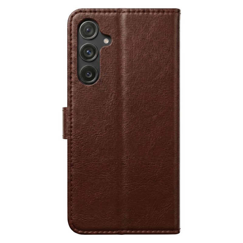 Кожен калъф Smart Luxe за Samsung Galaxy S25 FE кафяв
