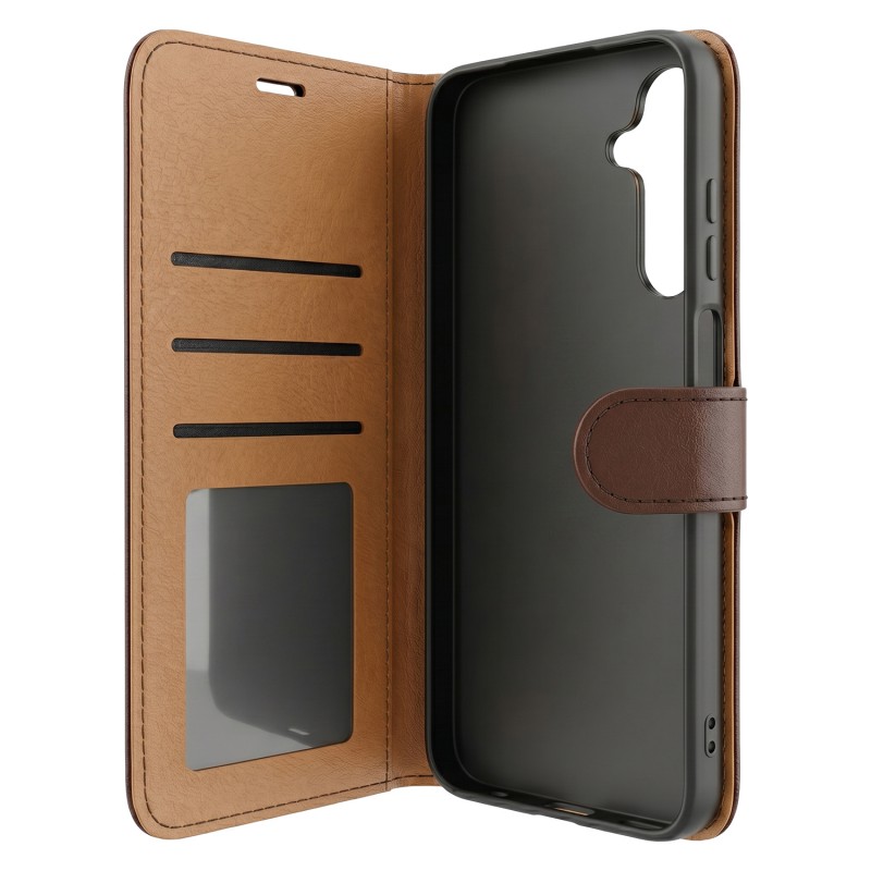Кожен калъф Smart Luxe за Samsung Galaxy S25 FE кафяв
