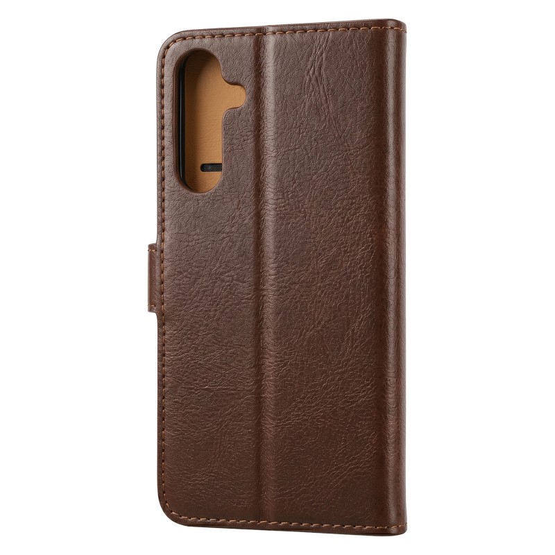 Кожен калъф Smart Luxe за Samsung Galaxy S25 FE кафяв