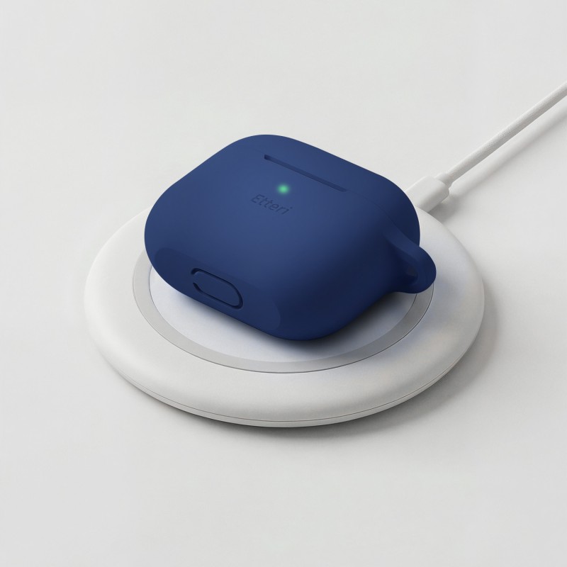 Силиконов калъф Etteri за Airpods 3, тъмно син