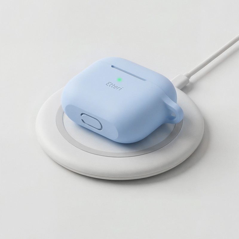 Силиконов калъф Etteri за Airpods 3 светло син