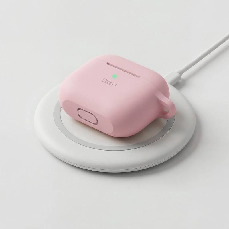 Силиконов калъф Etteri за Airpods 3 светло розов