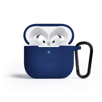 Силиконов калъф Etteri за AirPods 4, тъмно син