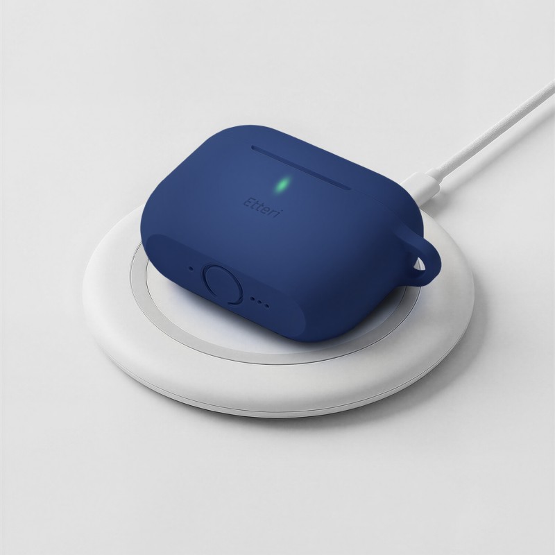 Силиконов калъф Etteri за AirPods Pro 3, тъмно син