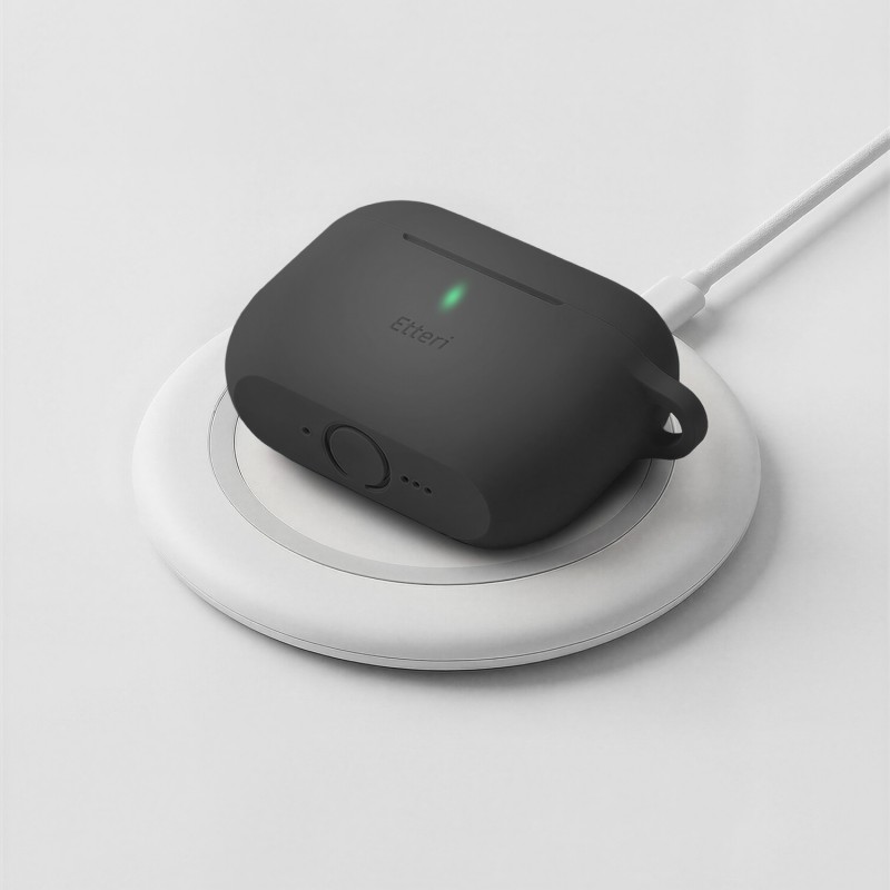 Силиконов калъф Etteri за AirPods Pro 3 черен