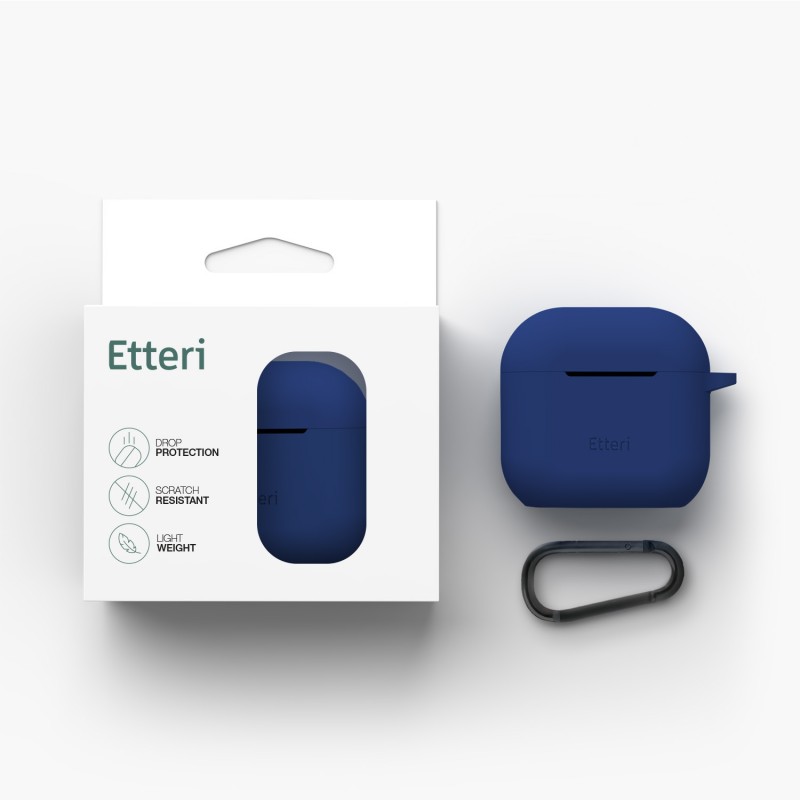 Силиконов калъф Etteri за AirPods 4, тъмно син