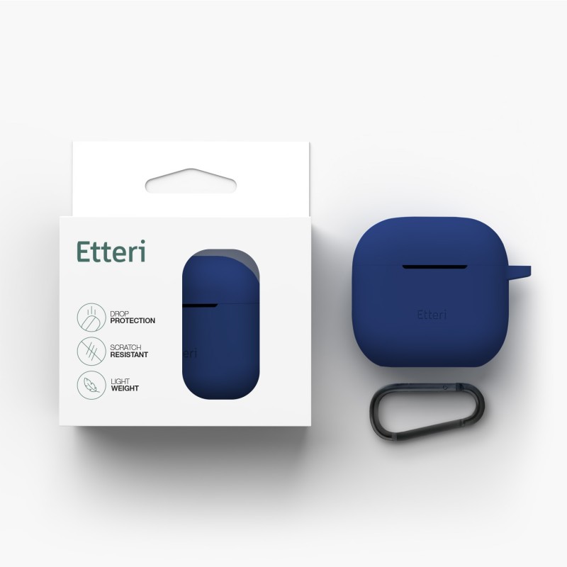 Силиконов калъф Etteri за Airpods 3, тъмно син