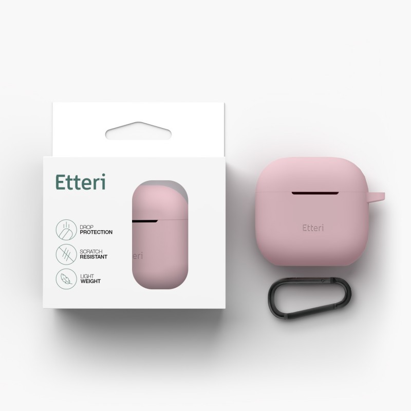 Силиконов калъф Etteri за Airpods 3 светло розов
