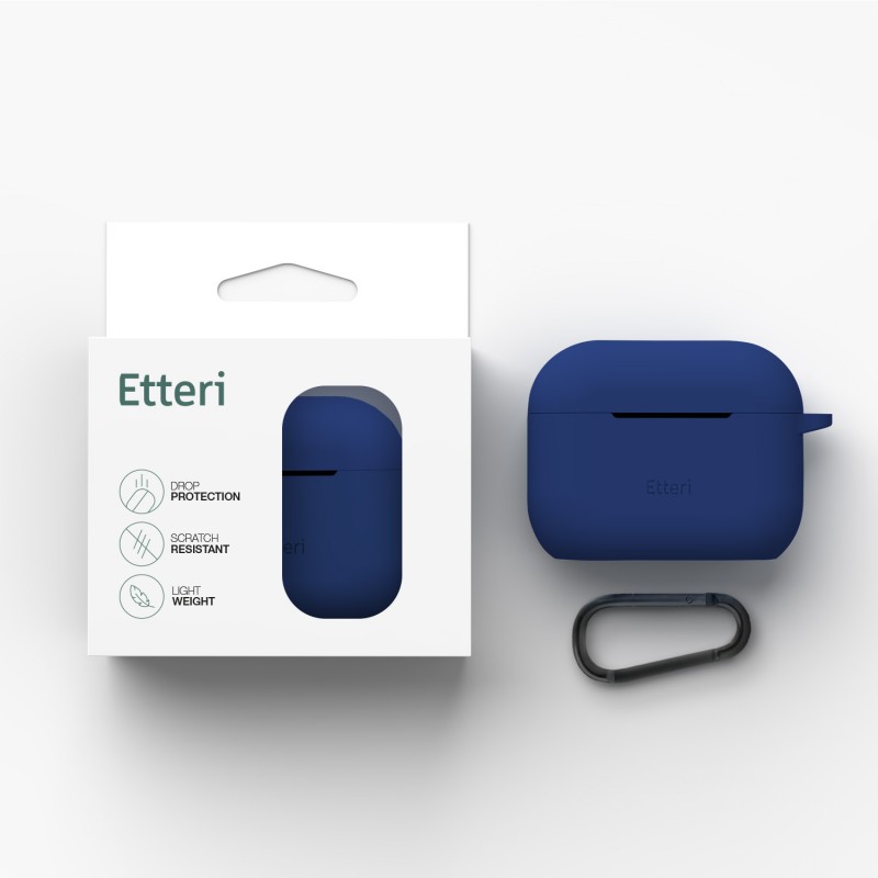 Силиконов калъф Etteri за AirPods Pro 3, тъмно син