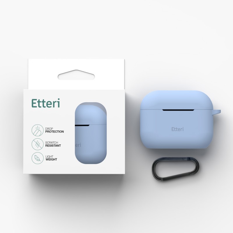 Силиконов калъф Etteri за AirPods Pro 3 светло син
