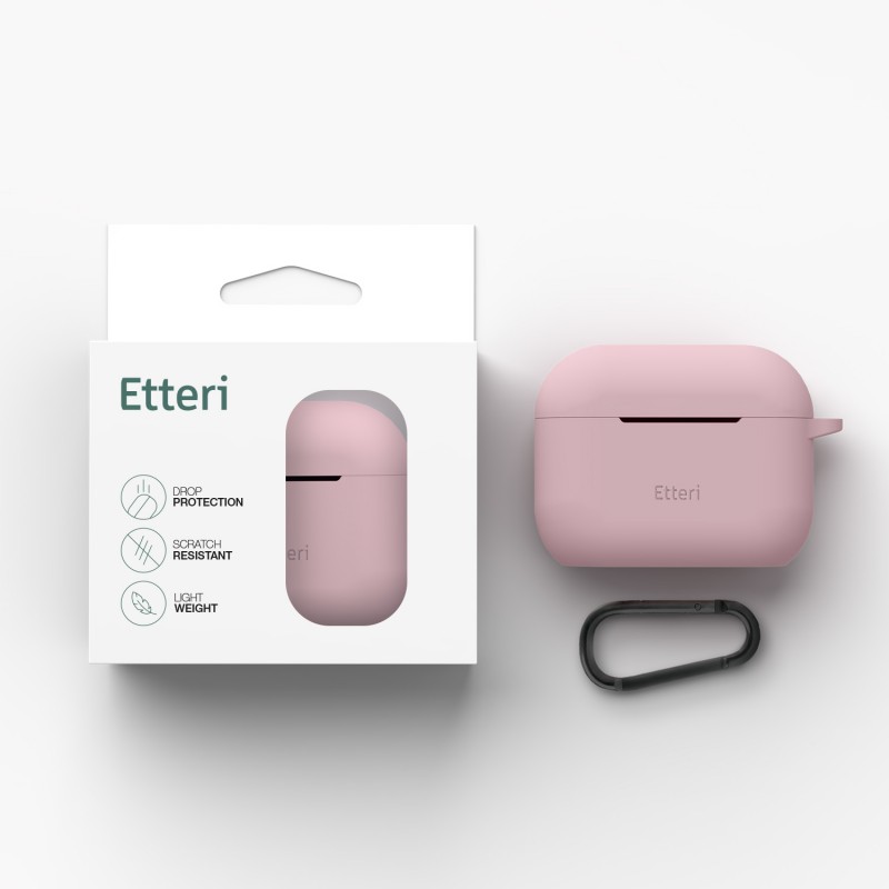 Силиконов калъф Etteri за AirPods Pro 3 светло розов