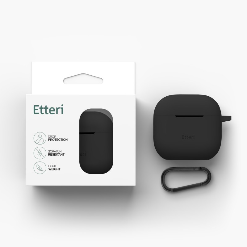 Силиконов калъф Etteri за AirPods 3 черен