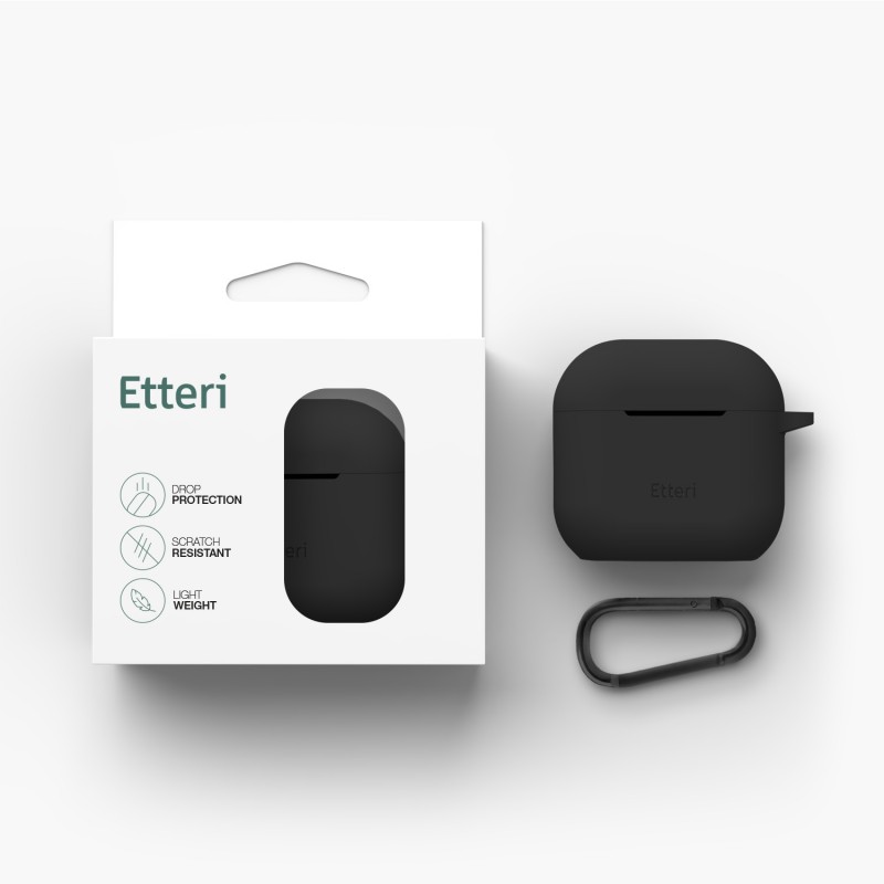 Силиконов калъф Etteri за AirPods 4 черен