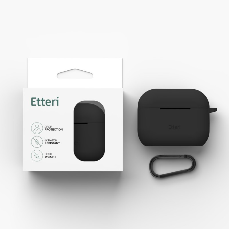 Силиконов калъф Etteri за AirPods Pro 3 черен