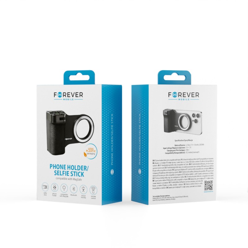 Forever стойка за телефон/selfie stick BT за MagSafe PHSS-100 черна