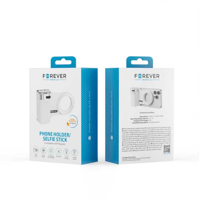 Forever стойка за телефон/selfie stick BT за MagSafe PHSS-100 бяла