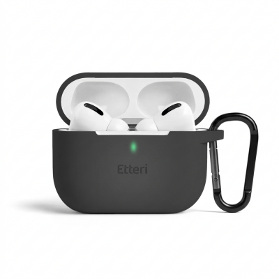 Силиконов калъф Etteri за AirPods Pro 3 черен