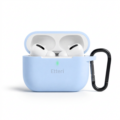Силиконов калъф Etteri за AirPods Pro 3 светло син