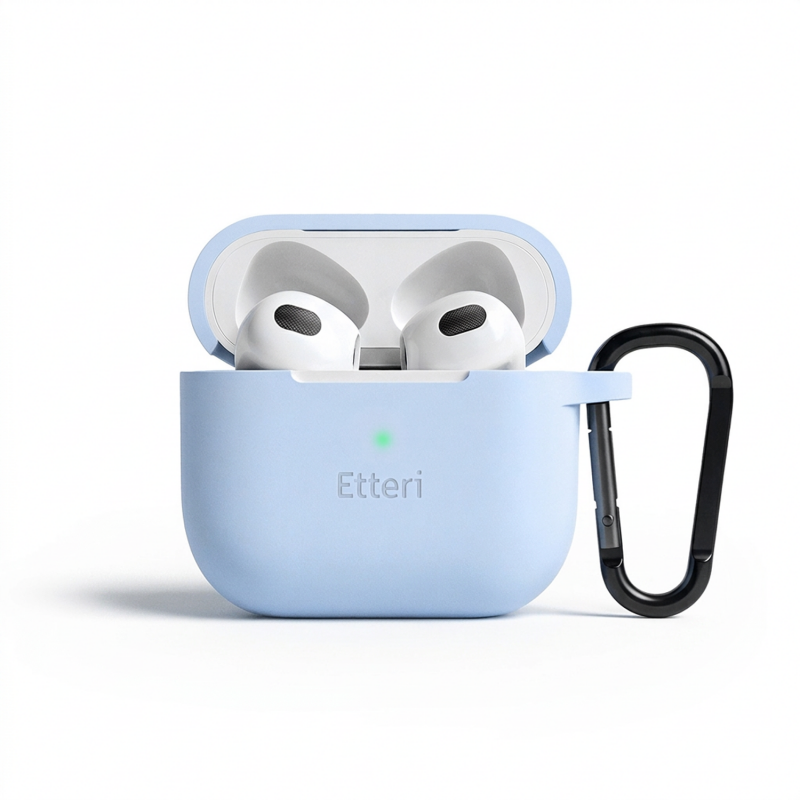 Силиконов калъф Etteri за Airpods 3 светло син