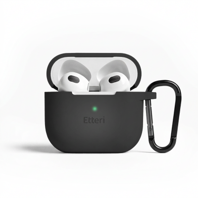 Силиконов калъф Etteri за AirPods 3 черен