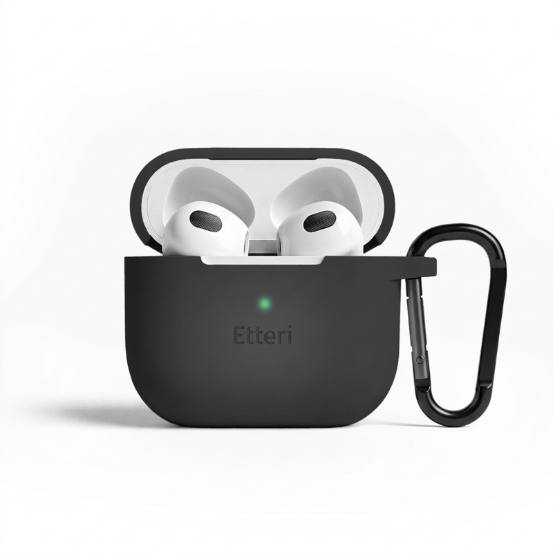 Силиконов калъф Etteri за AirPods 3 черен