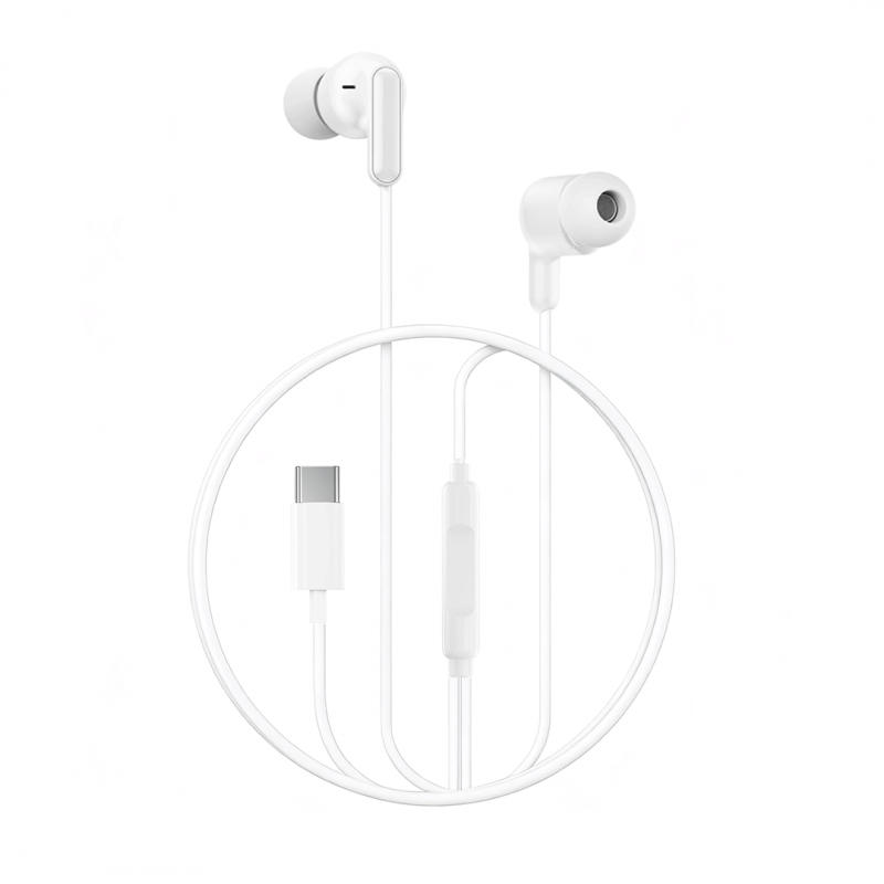 XO кабелни слушалки EP84 USB-C тапи за уши бели