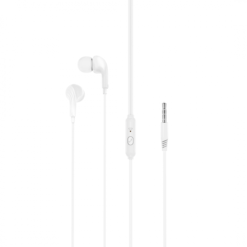 XO кабелни слушалки EP86 jack 3,5mm тапи за уши бели