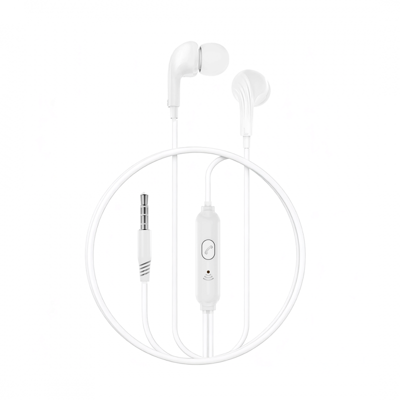 XO кабелни слушалки EP86 jack 3,5mm тапи за уши бели