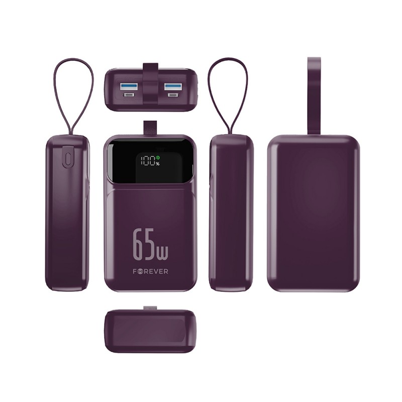 Forever power bank Vibe-TB65 PD QC 65W 20000 mAh тъмна череша